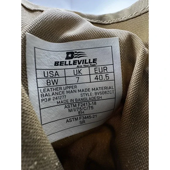 Belleville Hot Weather Side-Zip Composite Toe Men Tactical Boot BV508ZCT 8 Wide